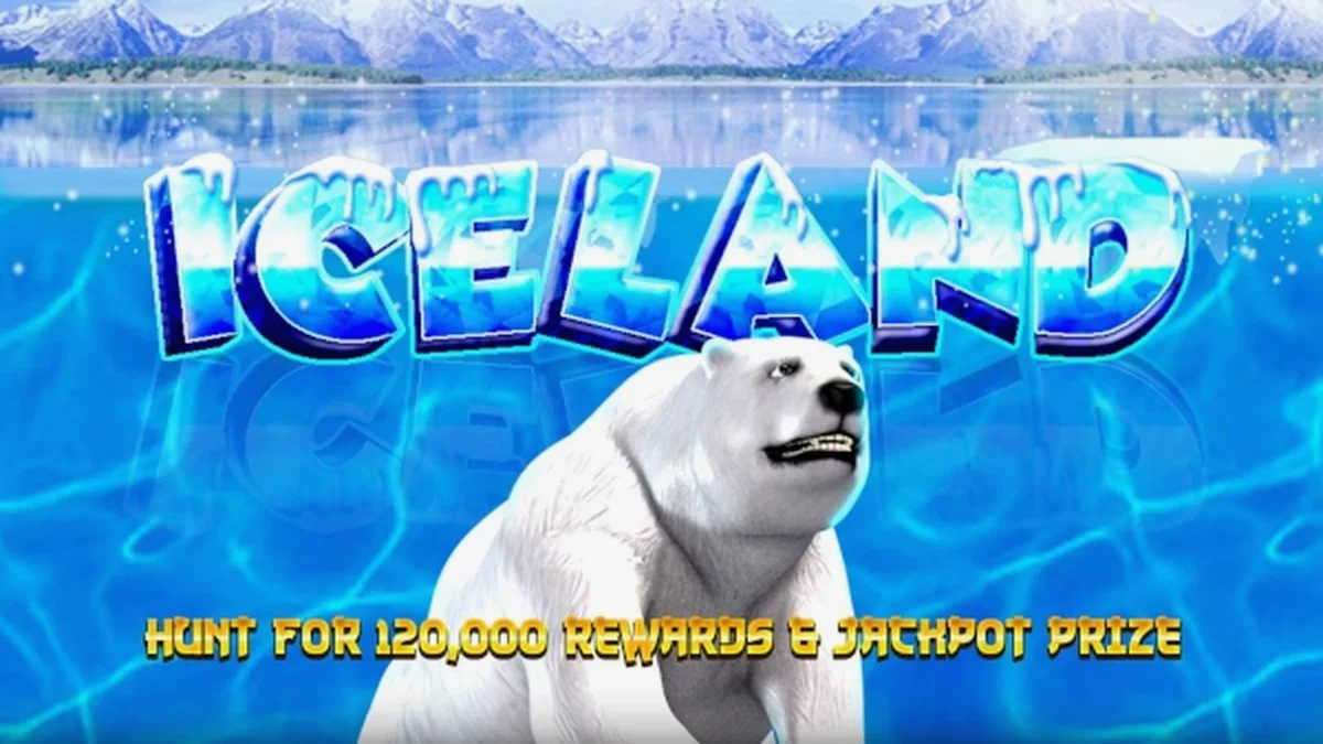 Interface do jogo de slot Iceland com tema de paisagem ártica